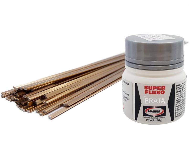 Varilla Plata Harris Soldadura X10u + Fundente 80g Refrige