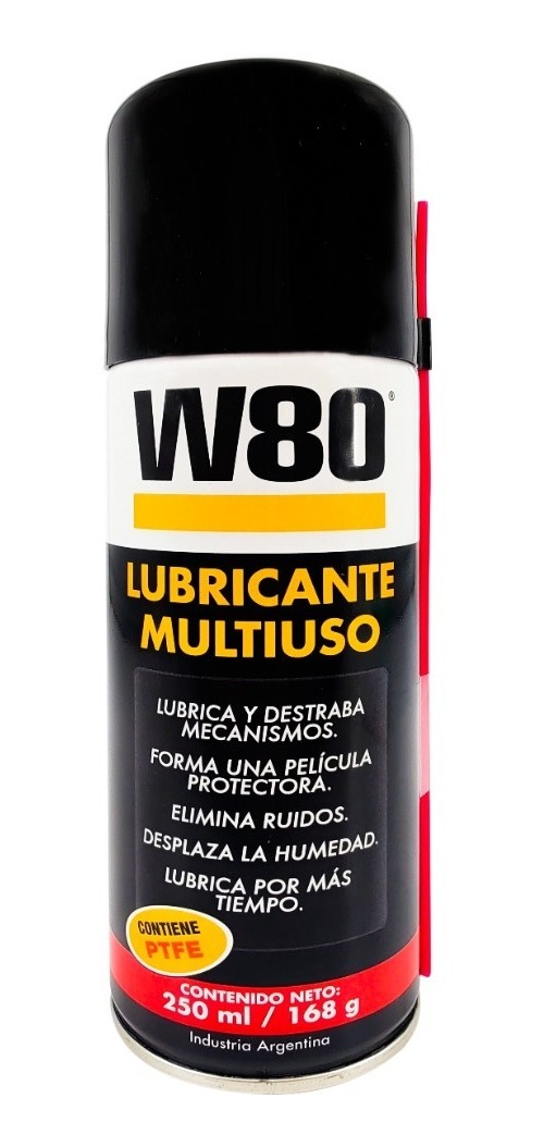 Lubricante Aerosol W80 Multiuso Con Teflon Ptfe Oxido 250ml