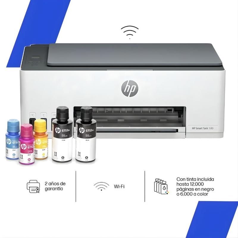 Impresora Multifuncional Hp Smart Tank 580 A Color Wifi Bt Blanco