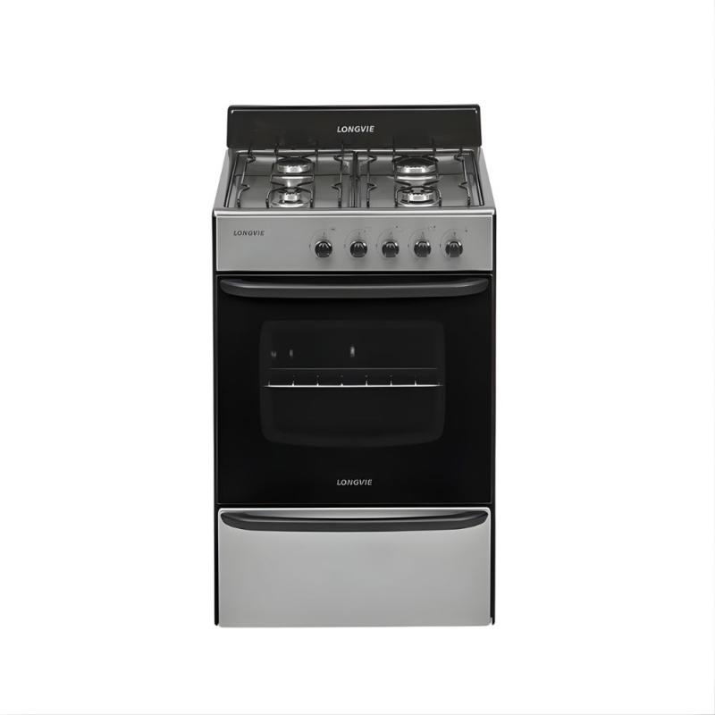 Cocina A Gas Longvie 12231x 70l 4 Hornallas Cajón Parrilla Acero Inoxidable