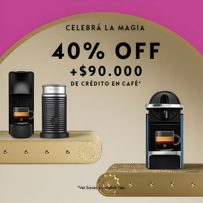 Cafetera Automática Nespresso Inissia A3d40bk + Aeroccino Negro