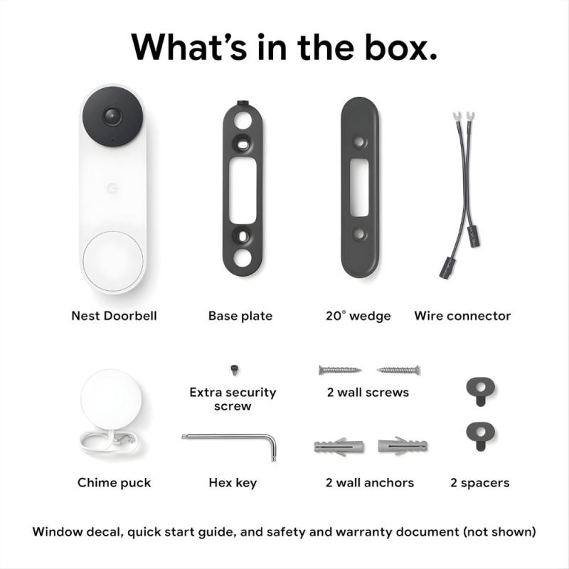 Portero Con Cámara Google Nest Doorbell 2gen GA02767 Wired Blanco