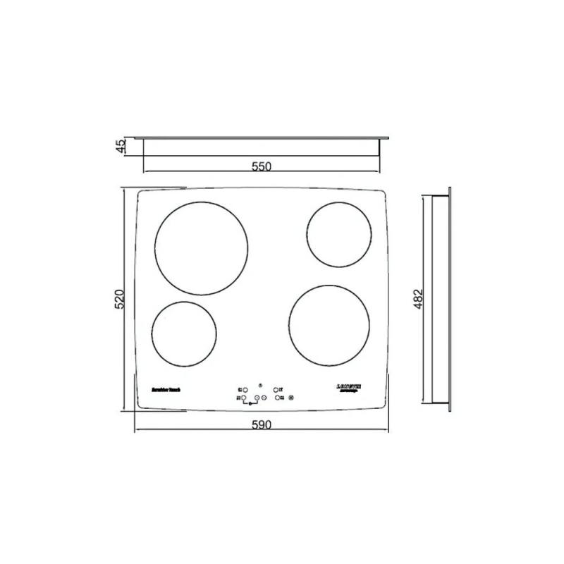 Anafe Vitrocerámico Longvie Avst360k Touch 4 Zonas Negro