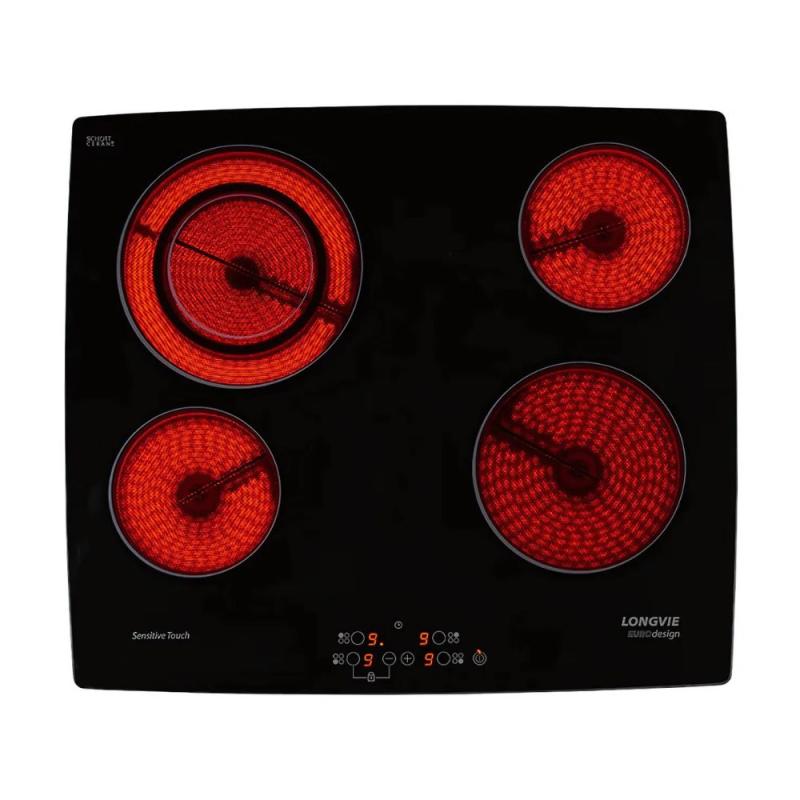 Anafe Vitrocerámico Longvie Avst360k Touch 4 Zonas Negro