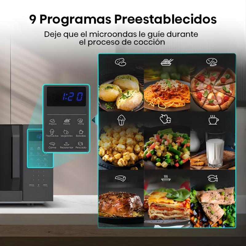 Microondas Hisense H20MO45BKHB07 20L 700W Panel Táctil