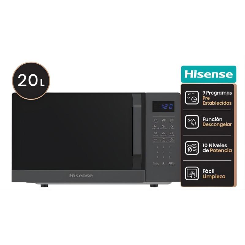 Microondas Hisense H20MO45BKHB07 20L 700W Panel Táctil