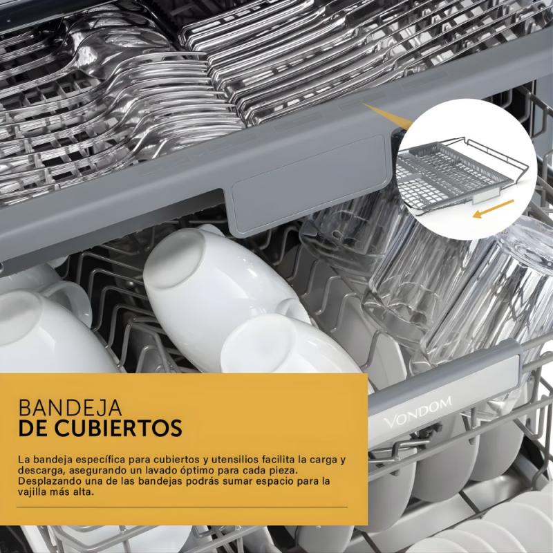 Lavavajillas Panelable Vondom LVJ14P 14 Cubiertos Gris