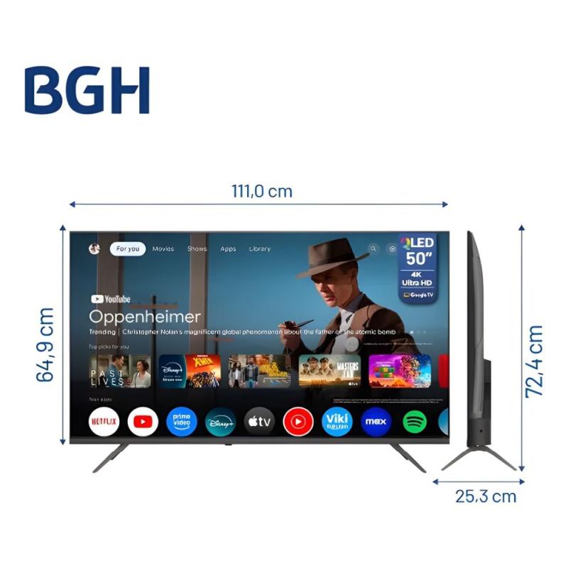 Smart Tv BGH B5026US7G 50 Pulgadas QLED UHD 4K Google TV