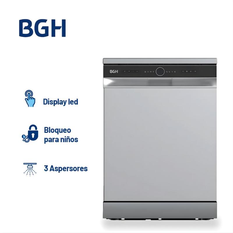 Lavavajillas BGH BLVM14S25 14 Cubiertos Silver Display LED