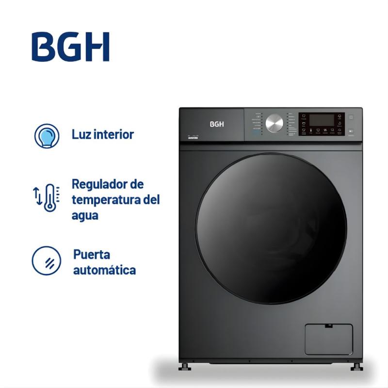Lavarropas Automático Inverter BGH BWFS09S25AR 9 Kg Silver