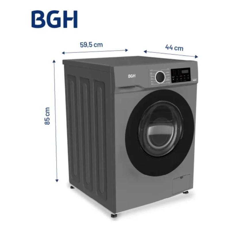 Lavarropas Inverter Frontal Bgh Bwfe06w24ar 6kg 1000rpm Gris