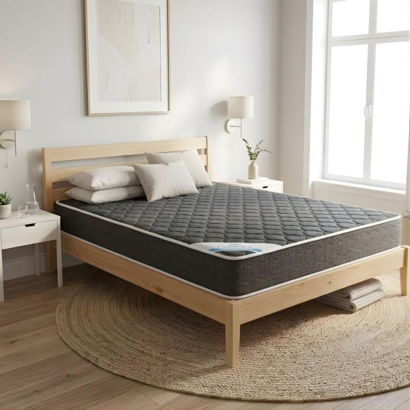 Colchón 1 Plaza Nubiflex Grey 80x190x20 Espuma Alta Densidad Gris Oscuro