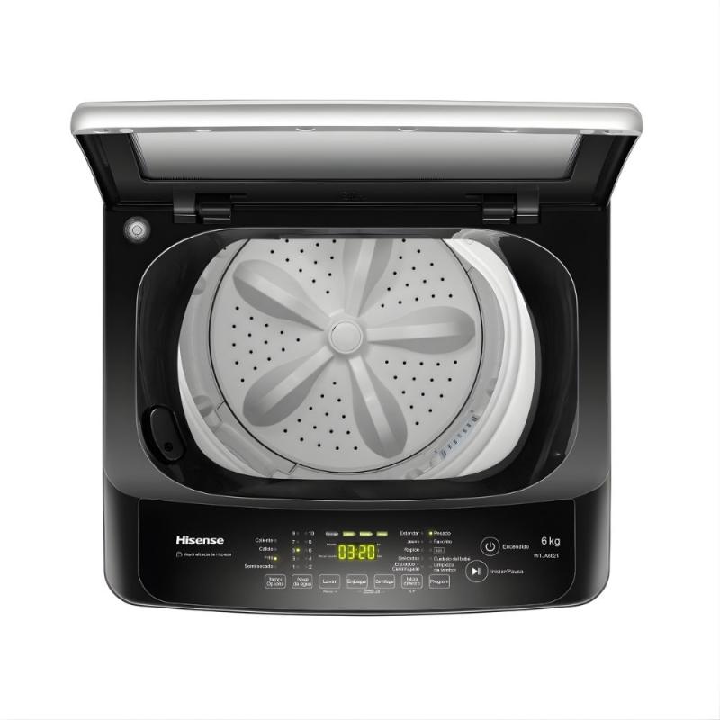 Lavarropas Automático Superior Hisense Wtja802t 6kg Gris