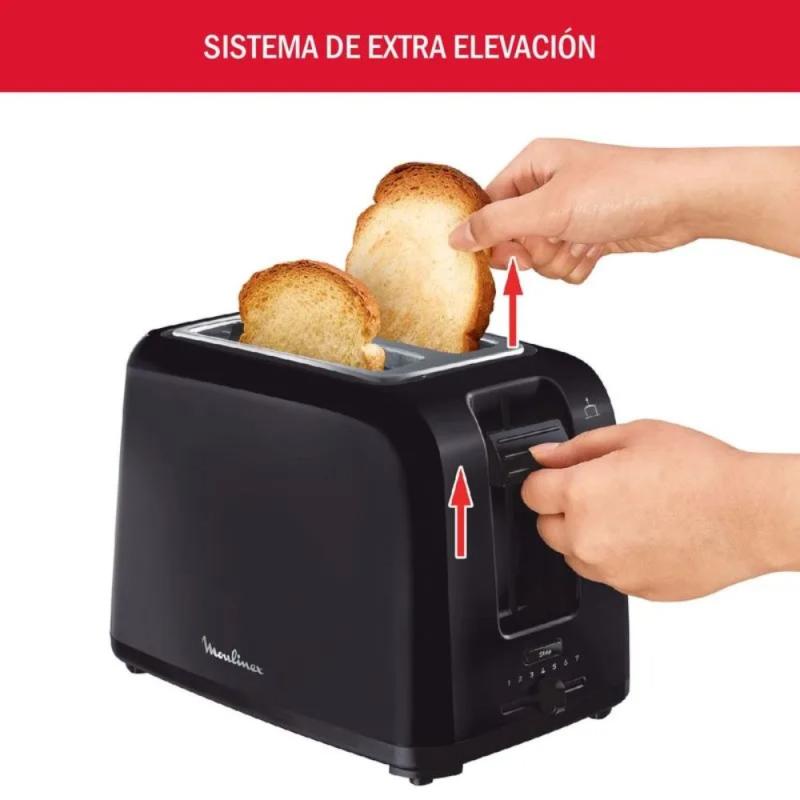 Tostadora Moulinex Vita LTA1858 Negra 720W 2 Ranuras Anchas