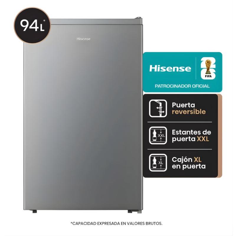 Heladera Cíclica Bajo Mesada Hisense Rs-12drs 94l Gris