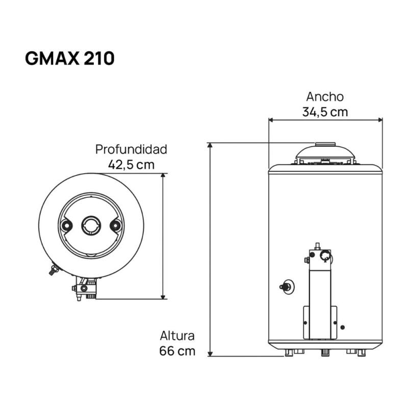 Termotanque A Gas Coppens Gmax 210 23 Litros 5600 Kcal/h