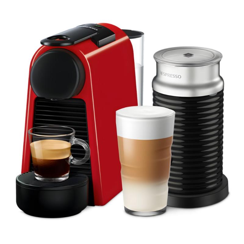 Cafetera Nespresso Essenza Mini A3kd30 + Aeroccino Rojo