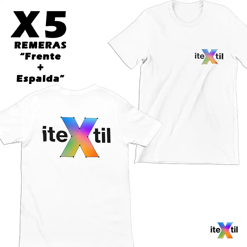 ✨5 x Remeras unisex - Frente + espalda - "PERSONALIZADAS! 👕