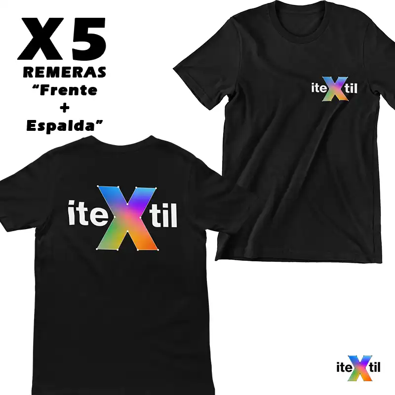 ✨5 x Remeras unisex - Frente + espalda - "PERSONALIZADAS! 👕