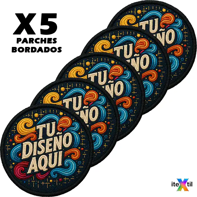 5 X Parches bordados - "CON TU LOGO" 🧵