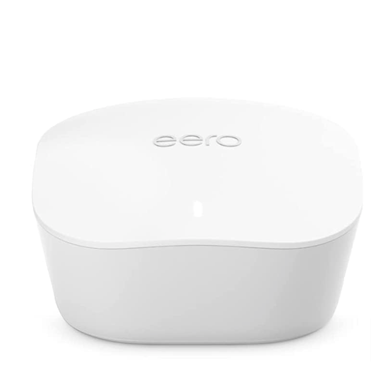 Carbón Echo reacondicionado certificado (4.a generación) | Centro de hogar inteligente con enrutador Wifi en malla eero | Convierte Echo Dot en un extensor wifi