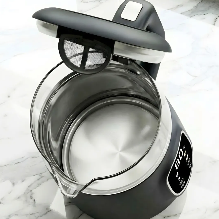 Pava Electrica Aumax Noir 1.7 Lts Digital Vidrio Y Acero Negro