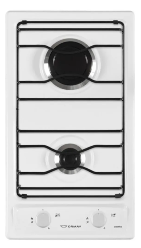 Anafe Gas Embutir Ormay Carmin S Blanco 2 Hornallas Valvula