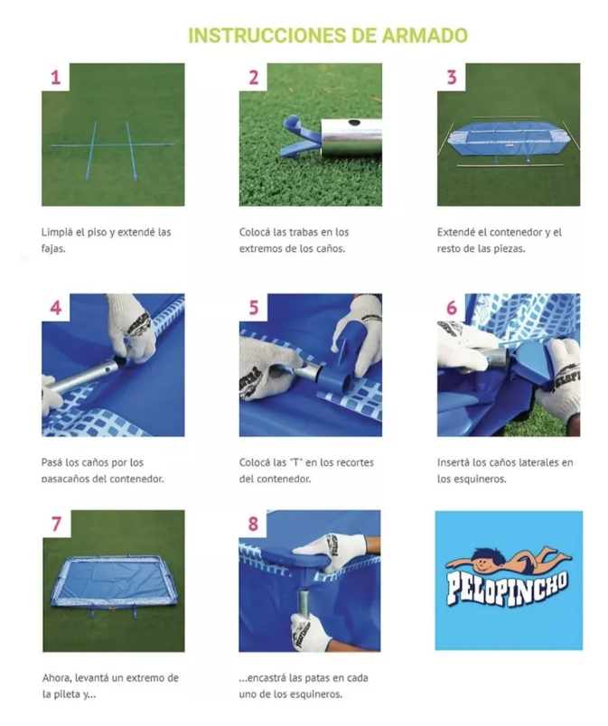 Pileta Estructural Pelopincho 1043 Lona De 2800lts 2,7x1,6m