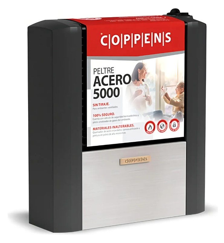 Calefactor Coppens 5000 Cal Sin Salida Peltre Acero Multigas Grafito