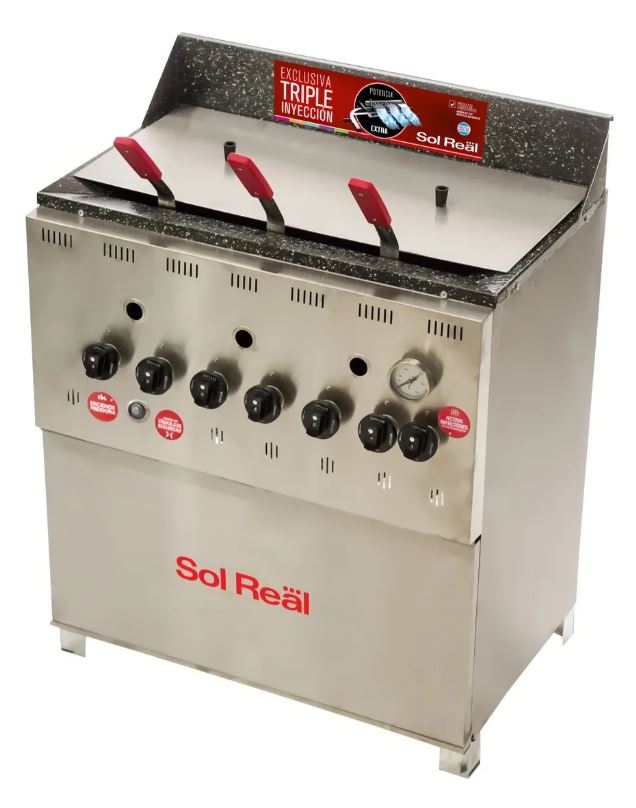 Freidora 42 Litros Sol Real Triple inyección Gas Envasado Mod 057