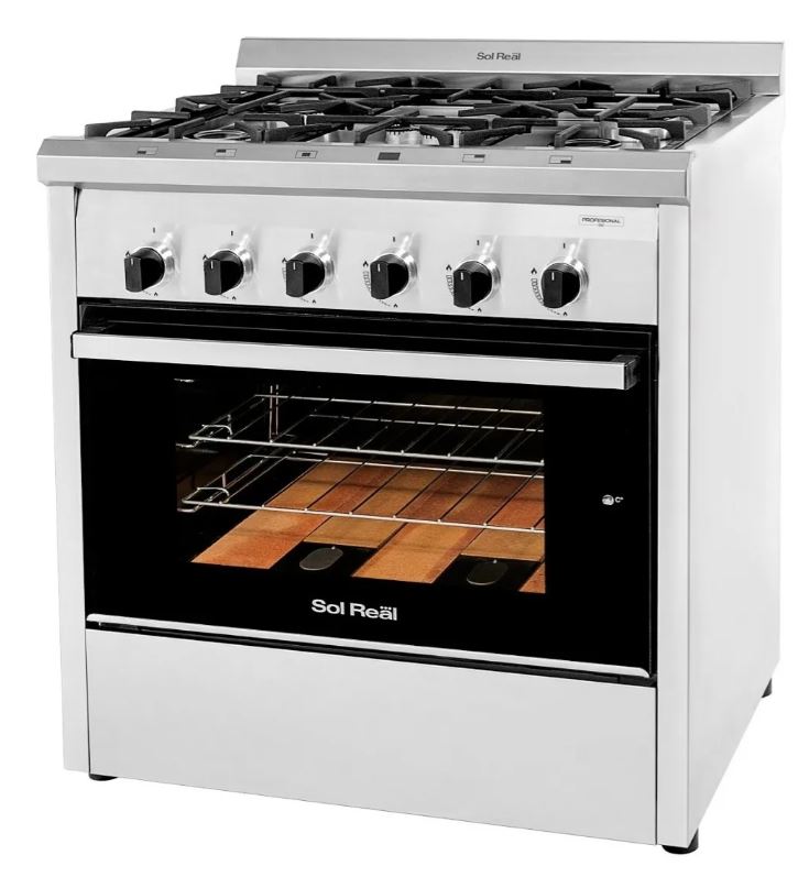 Cocina Industrial Sol Real 537-MGV 5 Hornallas Rejas de Fundición - Visor