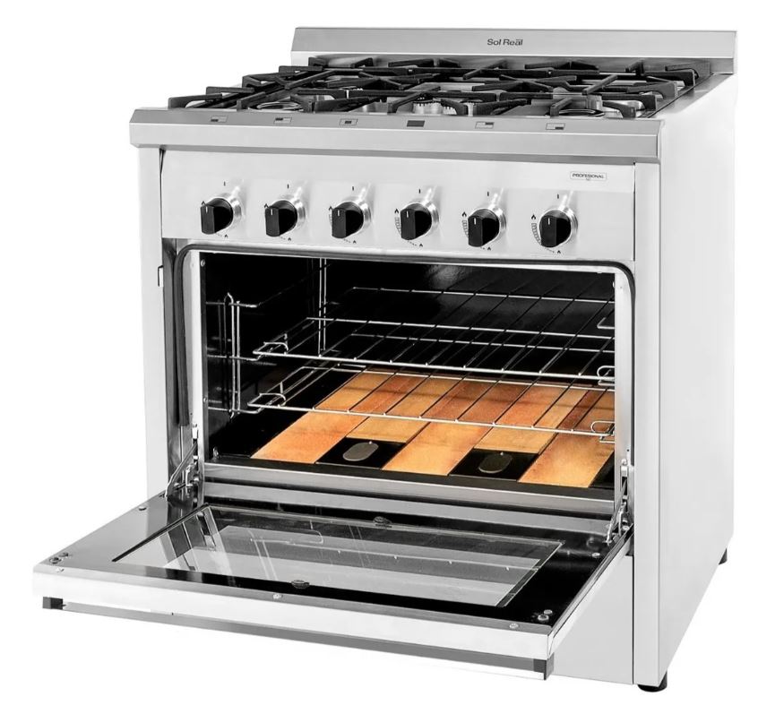 Cocina Industrial Sol Real 537-MGV 5 Hornallas Rejas de Fundición - Visor