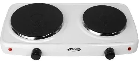Anafe Eléctrico Embassy 2 Hornallas BLANCO HP3B 2200 WATTS