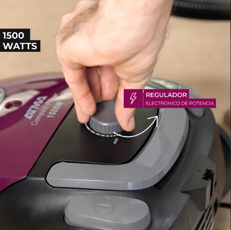 Aspiradora Atma As8913pi 1500W Bolsa Tela 1,5 Lts VIOLETA