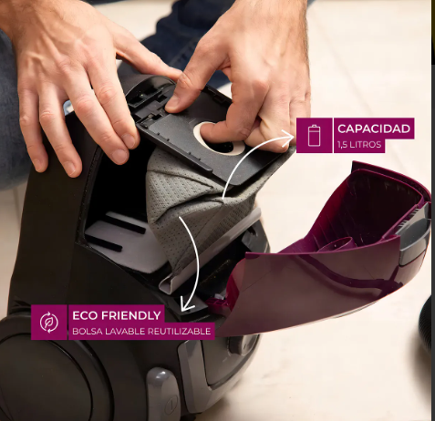 Aspiradora Atma As8913pi 1500W Bolsa Tela 1,5 Lts VIOLETA