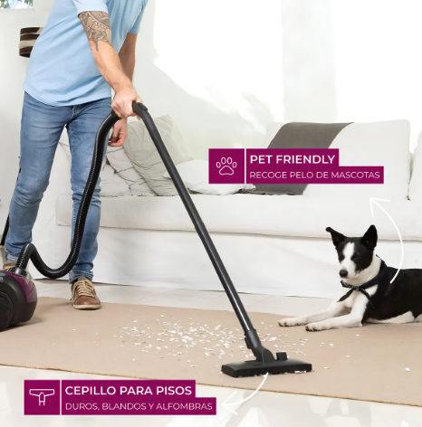 Aspiradora Atma As8913pi 1500W Bolsa Tela 1,5 Lts VIOLETA