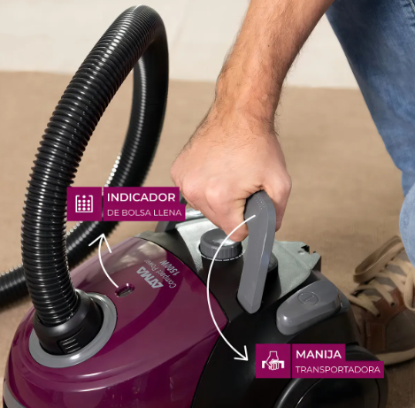 Aspiradora Atma As8913pi 1500W Bolsa Tela 1,5 Lts VIOLETA