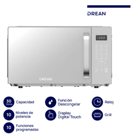 Microondas Drean Hmd20arsb0 20 Litros 1100 Watts SILVER