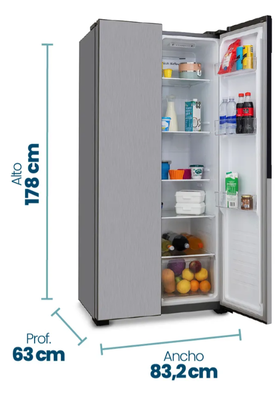 Heladera Philco Phsb450x Side By Side No Frost 428 Lts Inox Acero Inoxidable