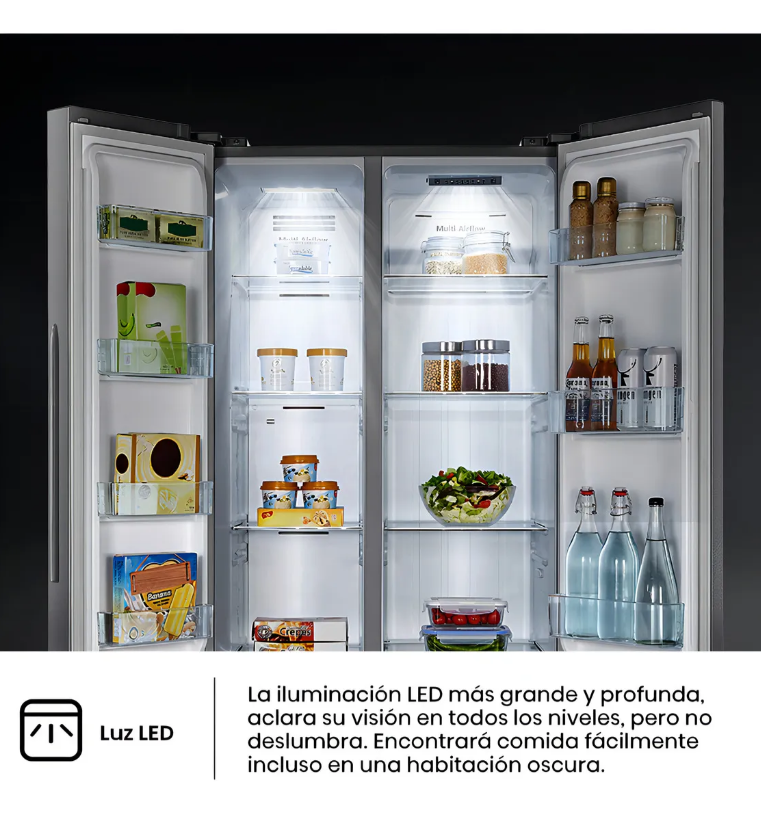 Heladera Side By Side Black Hisense Rs3n428nab 468l No Frost Negro