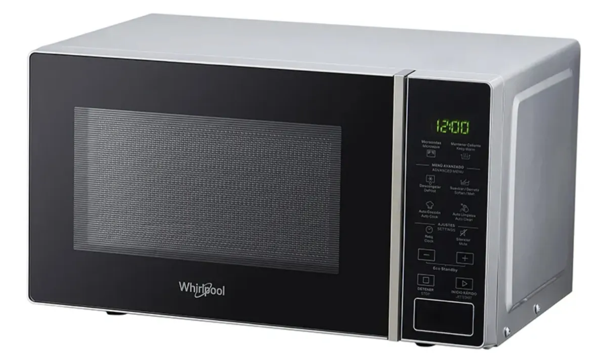 Microondas Whirlpool Wms20bs 20 Litros Plata Vidrio Negro