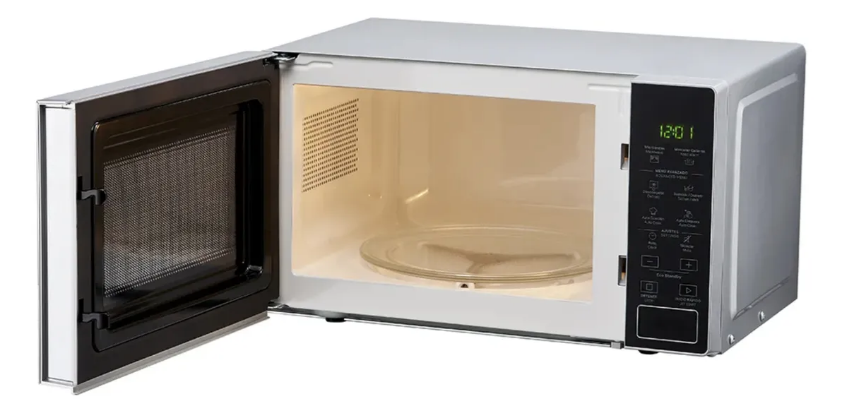 Microondas Whirlpool Wms20bs 20 Litros Plata Vidrio Negro