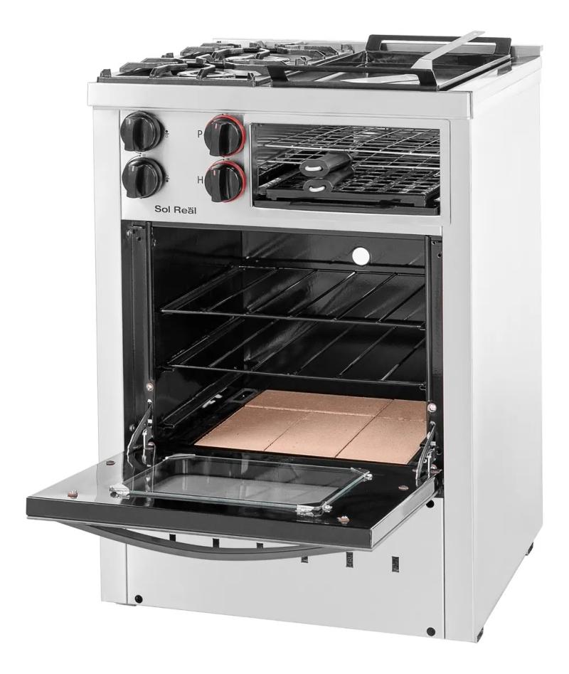 Cocina Sol Real 600pvnp 2 Hornallas + Plancha + Carlitero