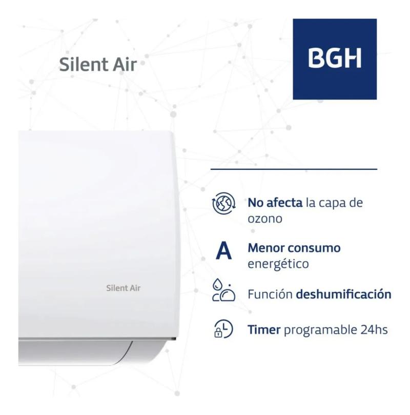 Aire Acondicionado Split Frío Calor Bgh Bsh52wcu 4400f Blanco

