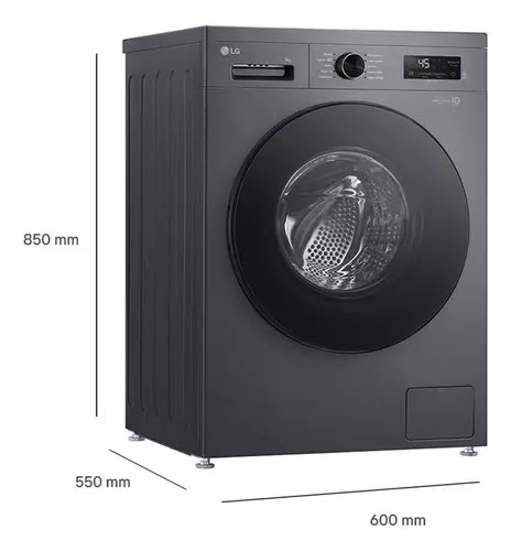 Lavarropas LG Wm80mvfs6 8kg 1200rpm Inverter Gris Oscuro