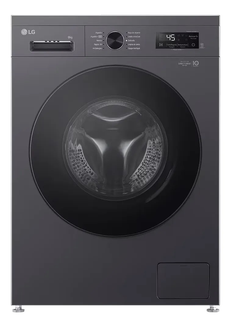 Lavarropas LG Wm80mvfs6 8kg 1200rpm Inverter Gris Oscuro