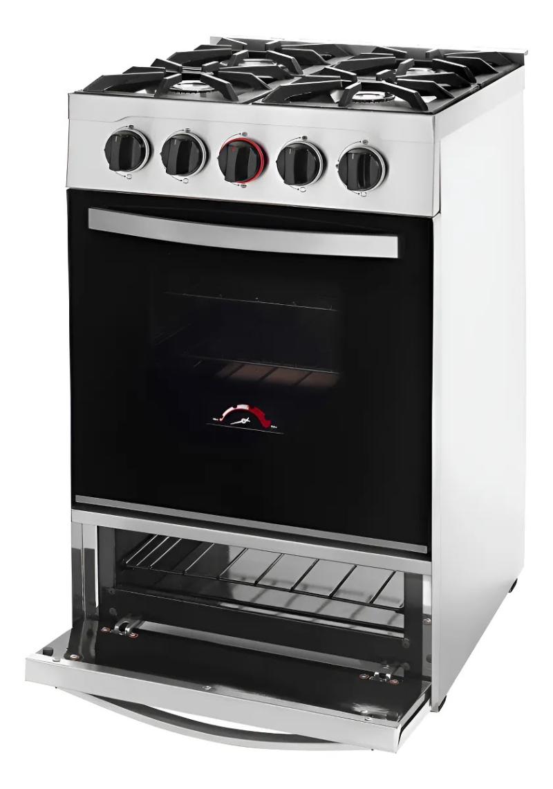 Cocina Industrial Sol Real 535VG 4 H GAS Envasado Puerta Vidrio Grill