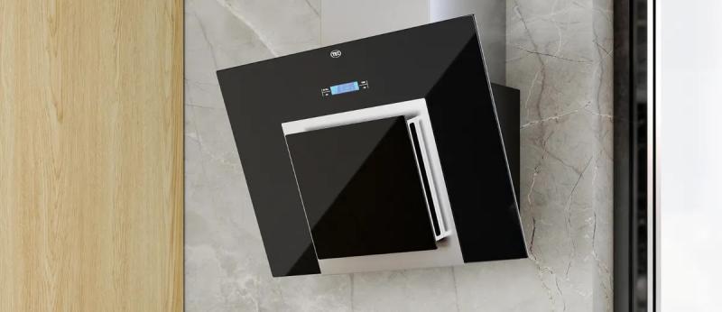 Campana Tst Espejo 90 Cm Acero Inox + Vidrio Negro De Pared