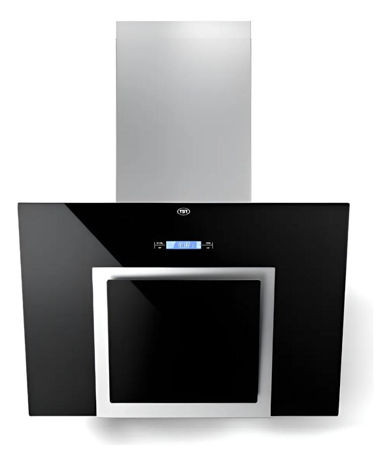 Campana Tst Espejo 90 Cm Acero Inox + Vidrio Negro De Pared