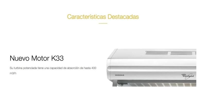 Purificador De Aire Whirlpool Wab60 2 Motores Con Luz Blanco